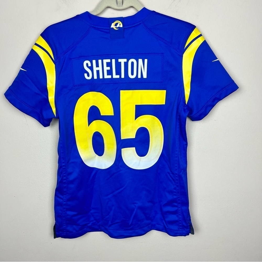 Nike Coleman Shelton 65 Royal Los Angeles Rams Game Jersey Women’s - Picture 5 of 8